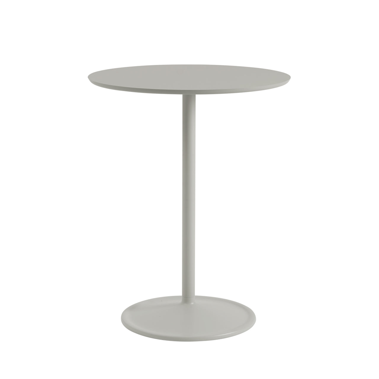 Soft Cafe Table: Round + Medium + Grey Linoleum + Grey