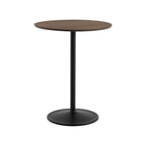 Soft Cafe Table: Round + Medium + Dark Oiled Oak + Black
