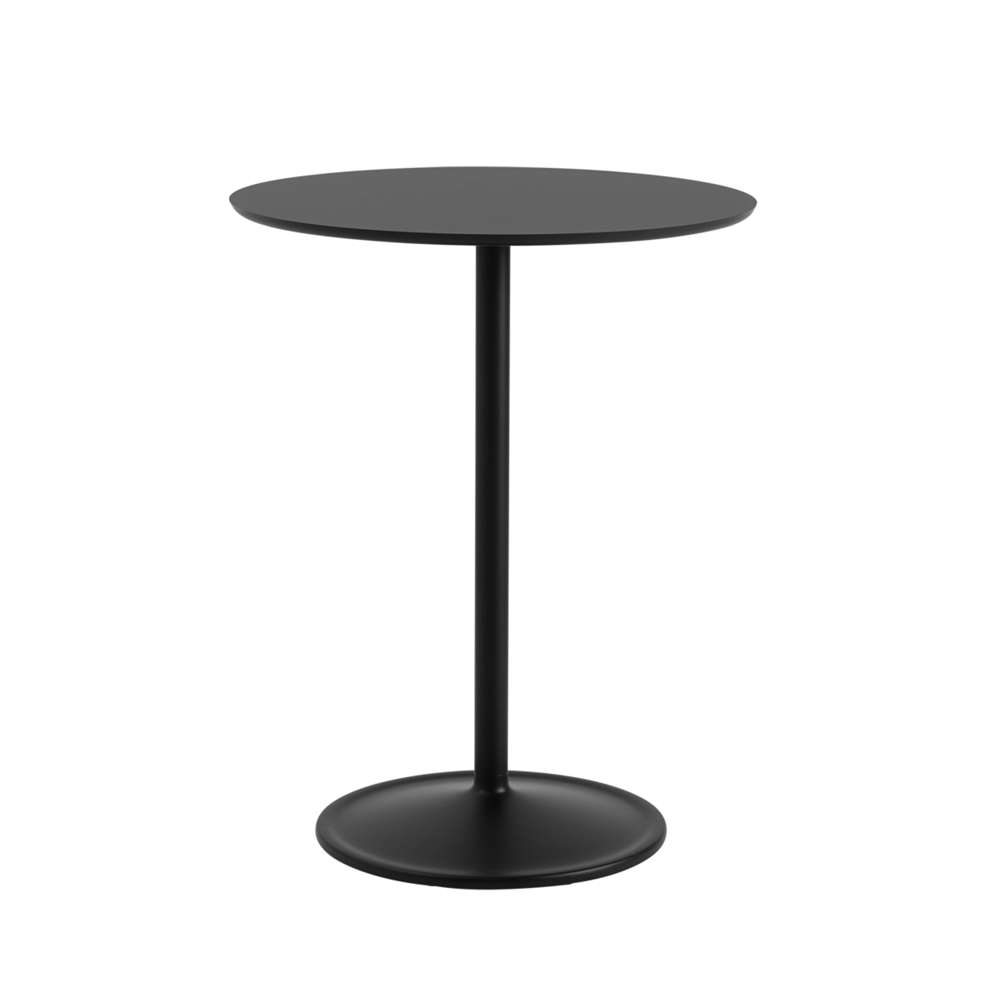 Soft Cafe Table: Round + Medium +  Black Nanolaminate + Black