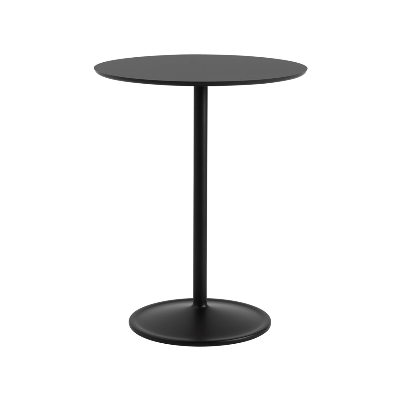 Soft Cafe Table: Round + Medium + Black Nanolaminate + Black