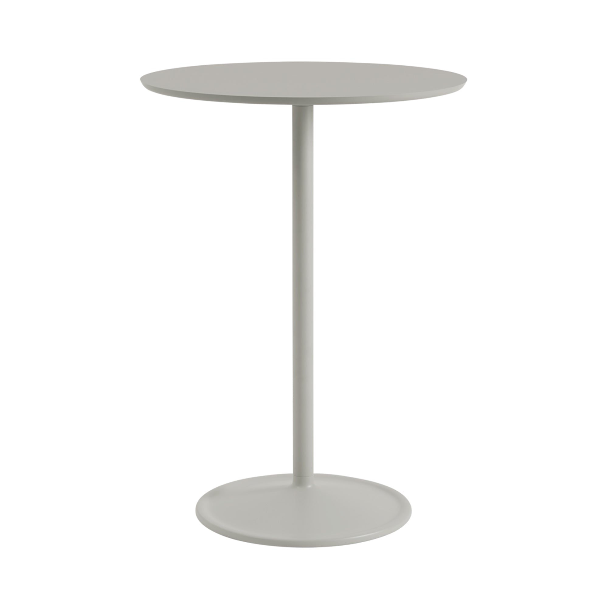 Soft Cafe Table: Round + High + Grey Linoleum + Grey