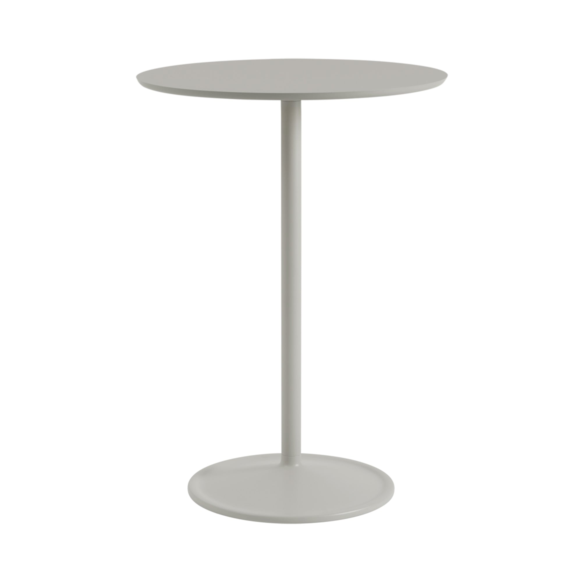 Soft Cafe Table: Round + High + Grey Linoleum + Grey
