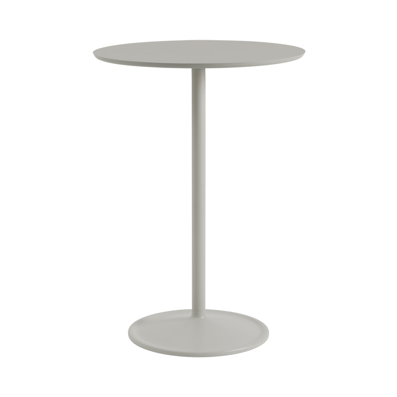 Soft Cafe Table: Round + High + Grey Linoleum + Grey