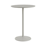 Soft Cafe Table: Round + High + Grey Linoleum + Grey