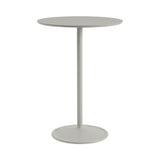 Soft Cafe Table: Round + High + Grey Linoleum + Grey
