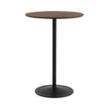 Soft Cafe Table: Round + High +  Dark Oiled Oak + Black
