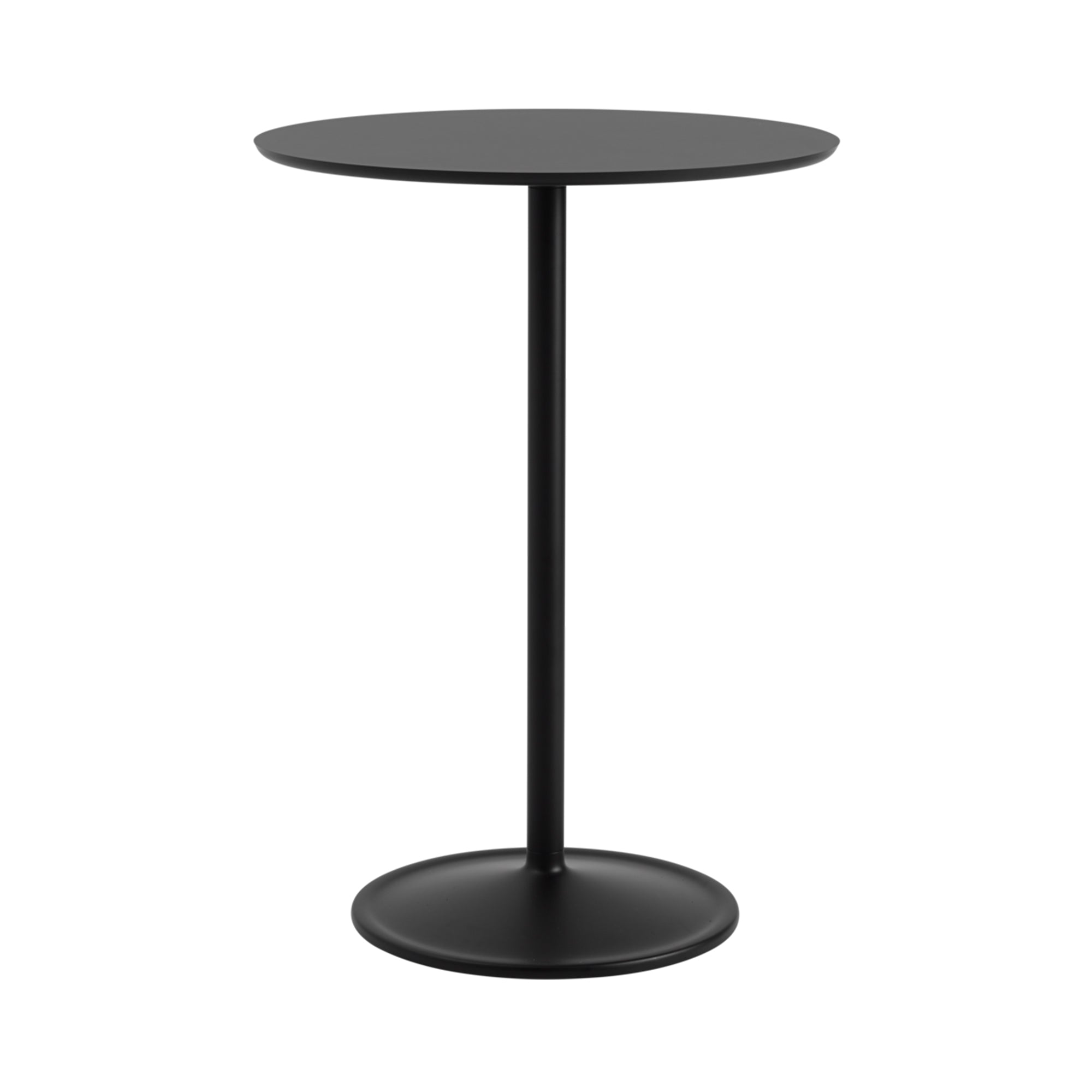 Soft Cafe Table: Round + High +  Black Nanolaminate + Black