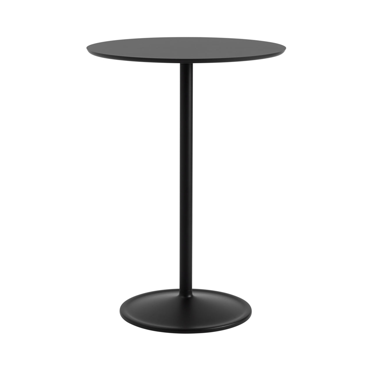 Soft Cafe Table: Round + High +  Black Nanolaminate + Black