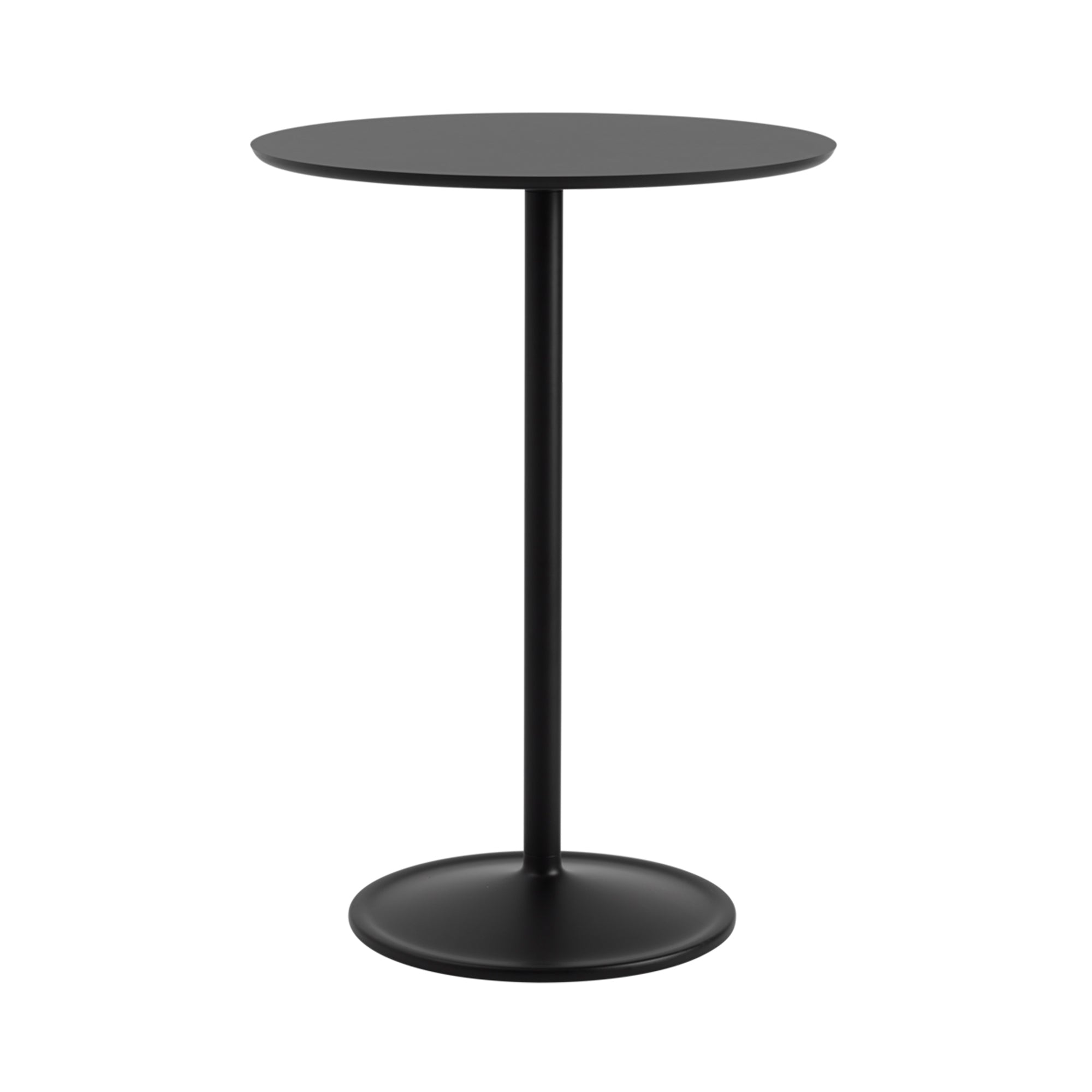 Soft Cafe Table: Round + High + Black Nanolaminate + Black