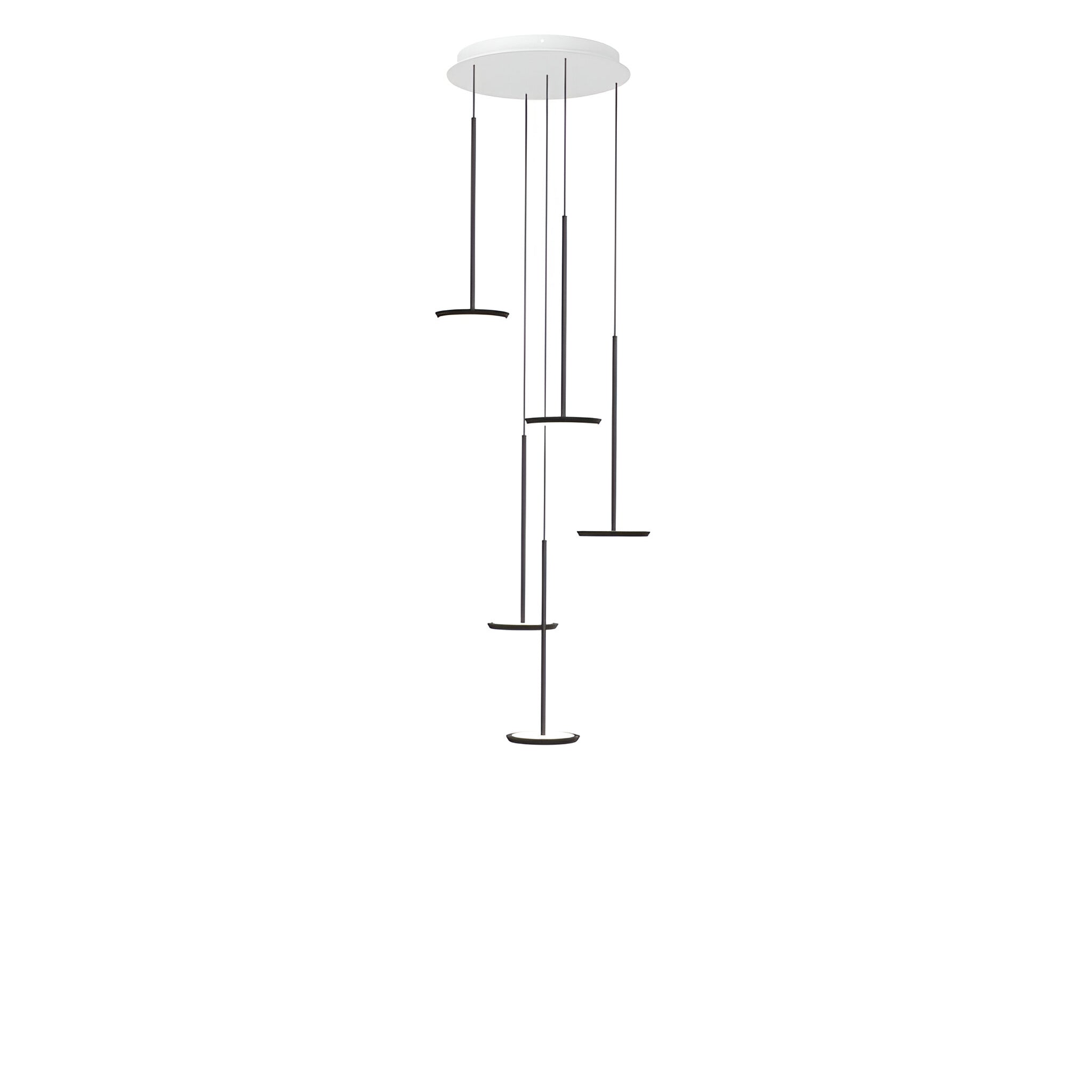 Sky Solo Chandelier: 5 + Matte Black