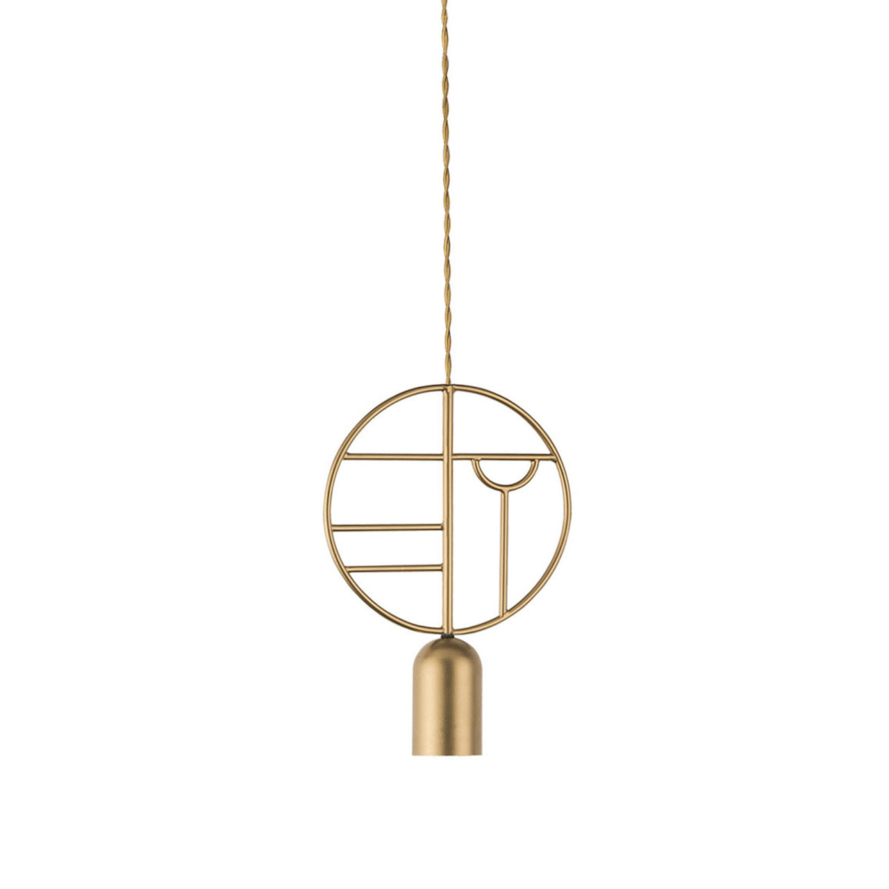 Wooden Dots Suspension Lamp: Circle + Gold