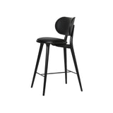 High Stool Backrest: Counter + Black Stained Beech + Black Leather