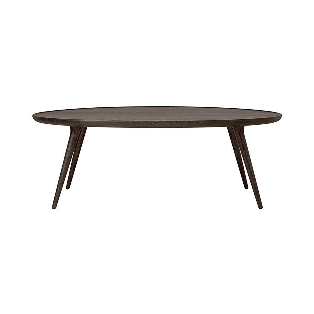 Accent Oval Lounge Table: Grey Stained Lacquered Oak