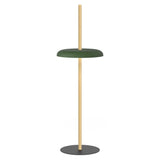 Nivél Portable Floor Lamp: White Oak + Forest Green