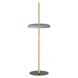 Nivél Portable Floor Lamp: White Oak + Slate Blue