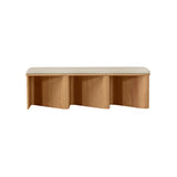 Nami Medium Bench: Upholstered + Flamed Oak