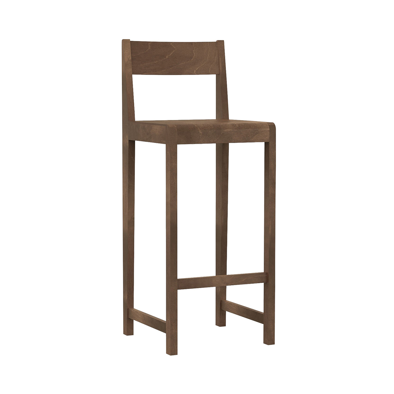 01 Bar + Counter Chair: Bar + Dark Brown Birch + Without Cushion