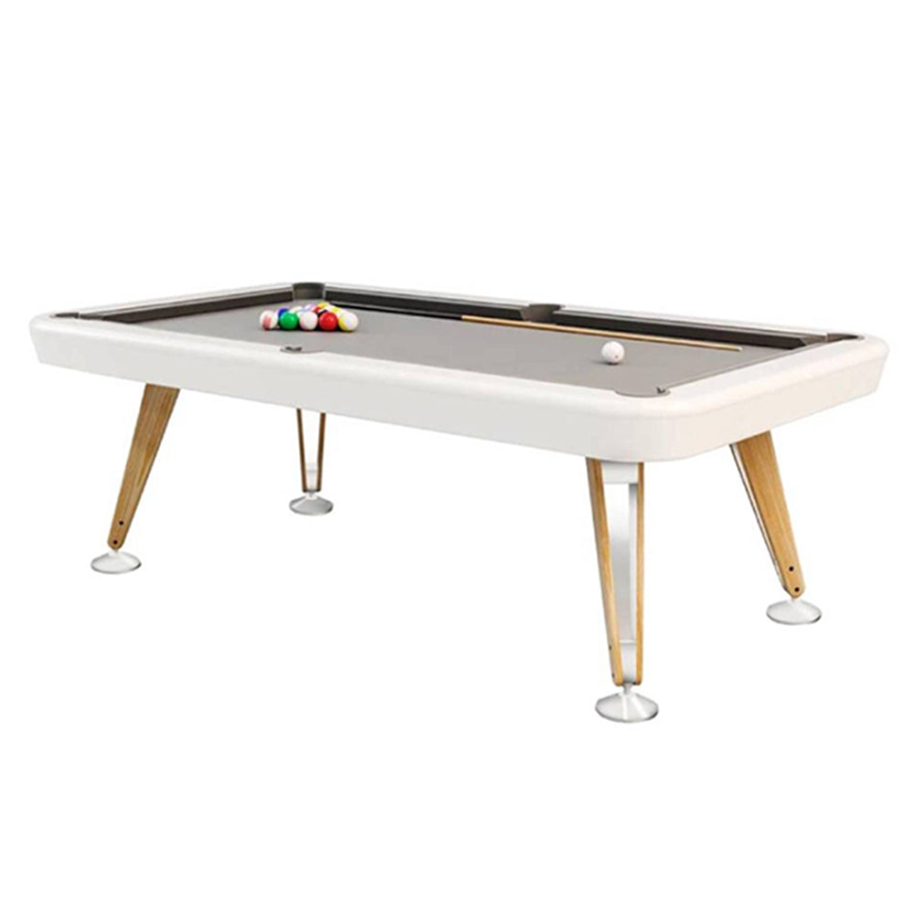 Diagonal Pool Table: 7 Feet + White + Grey + Oak