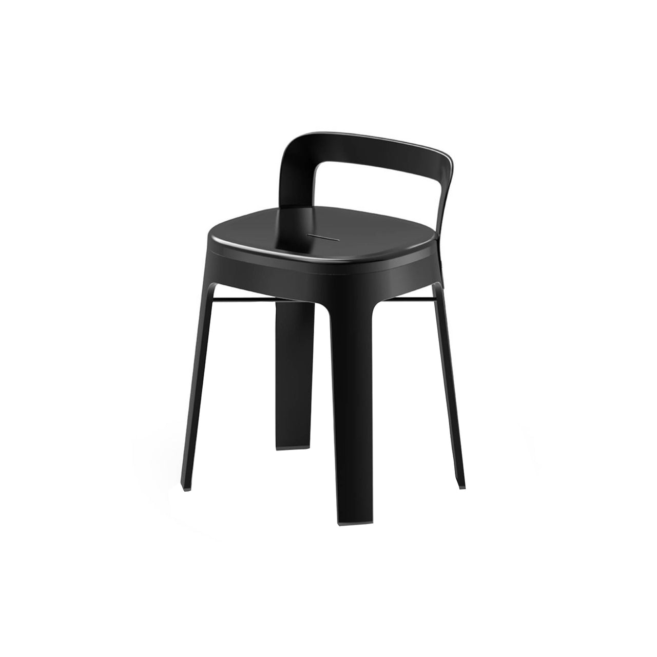 Ombra Stool with Backrest: Black