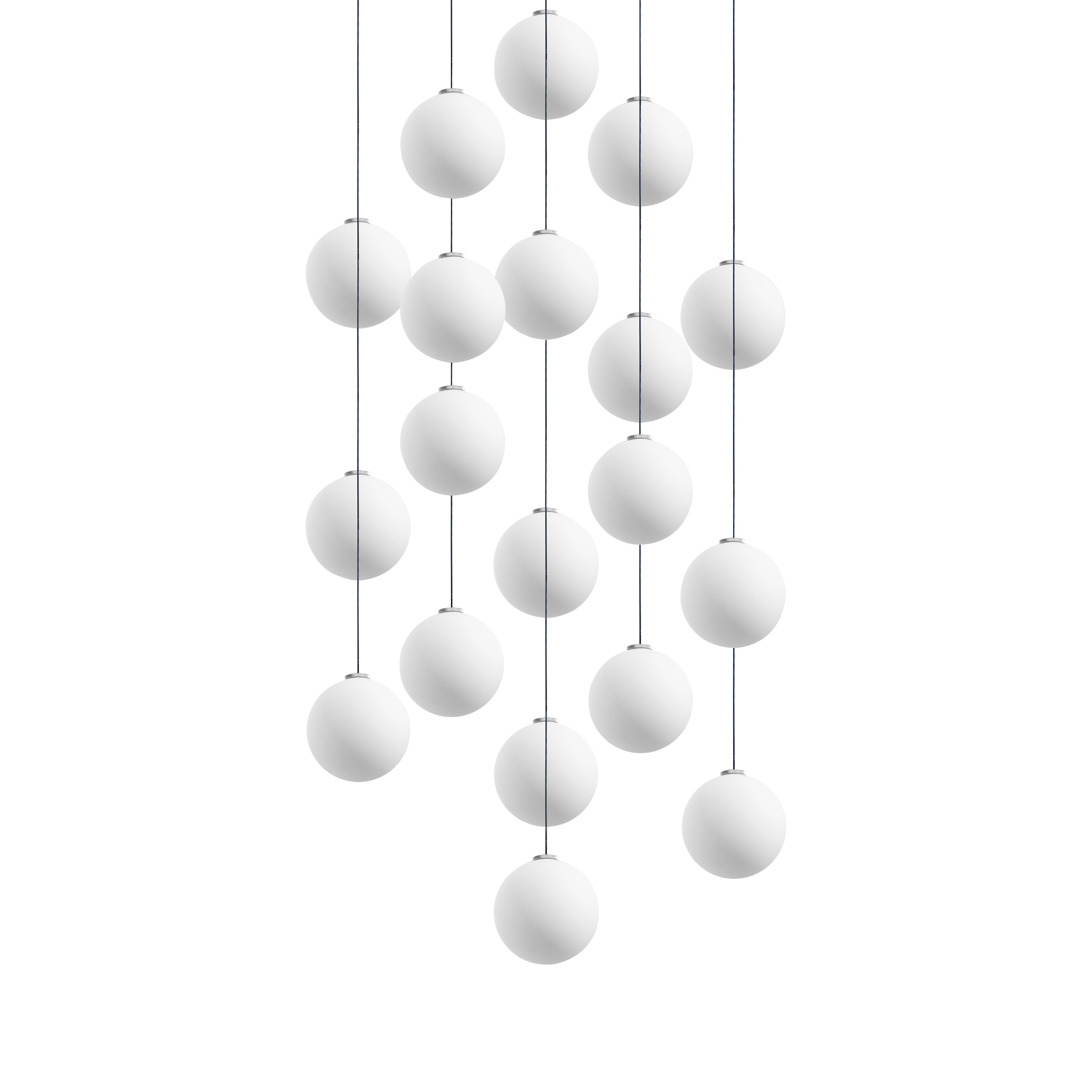 Glass 120. 19 Chandelier: Brushed Aluminum