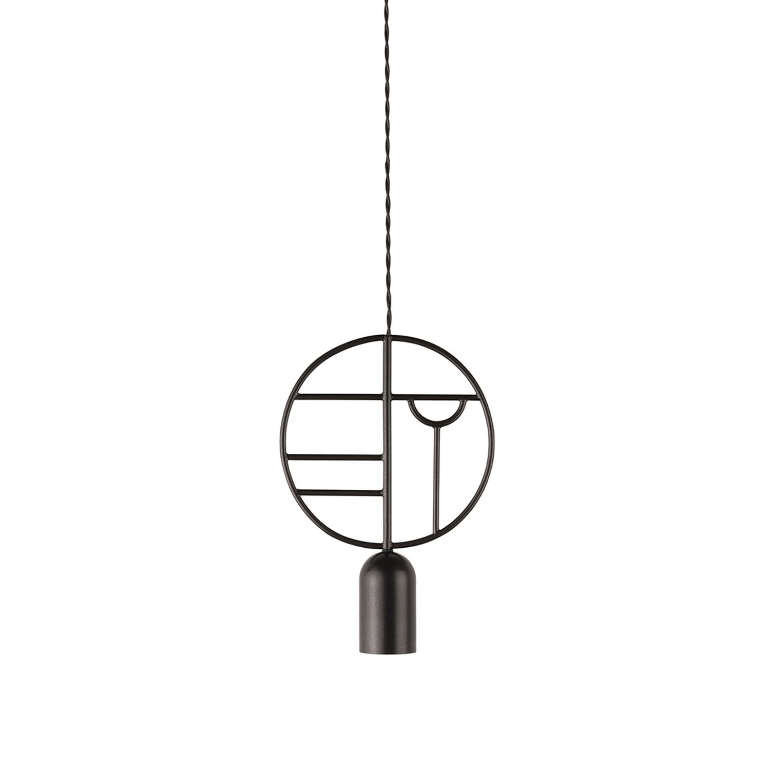 Wooden Dots Suspension Lamp: Circle + Graphite