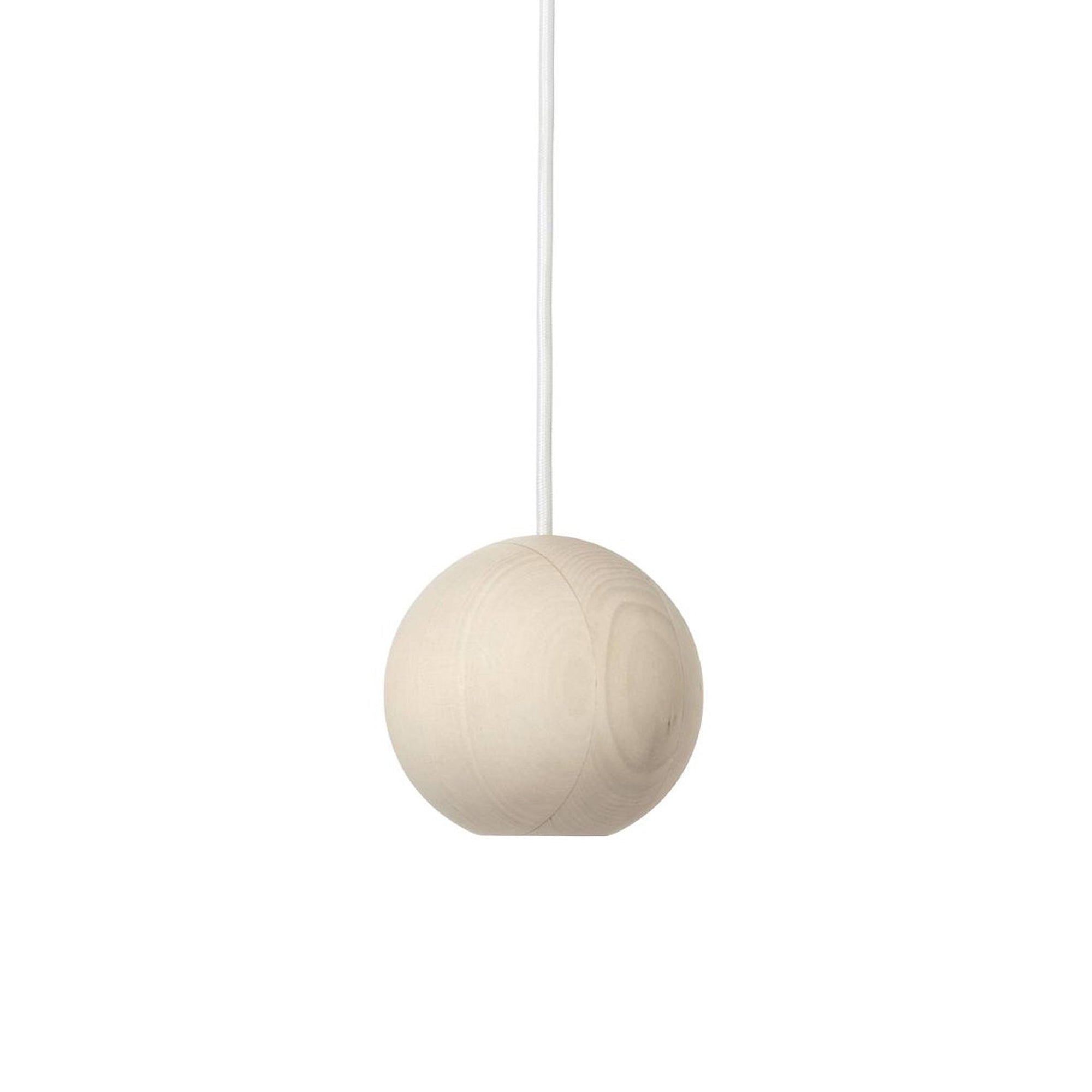 Liuku Base Pendant Light: Ball + Natural Matt Lacquered