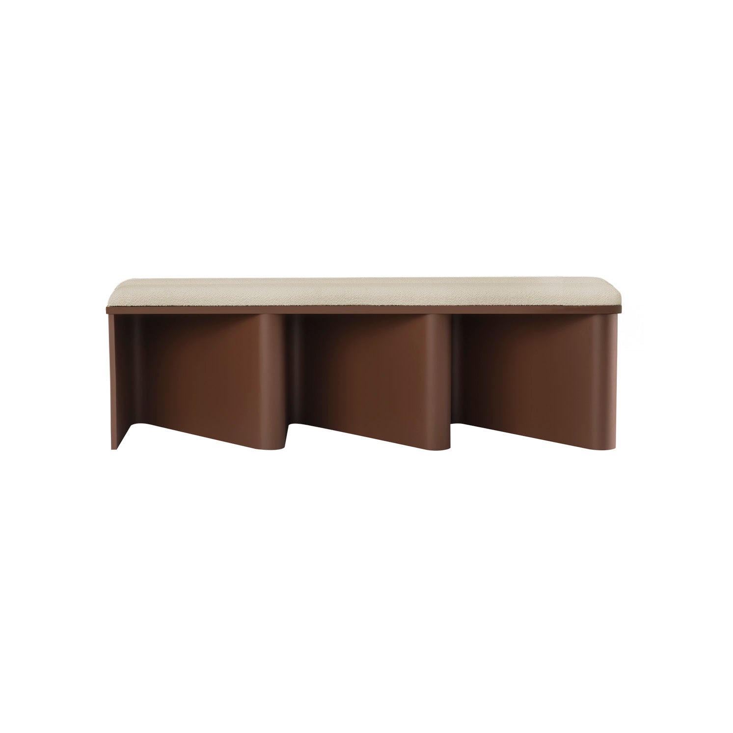 Nami Medium Bench: Upholstered + Lacquered Chocolate
