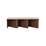 Nami Medium Bench: Upholstered + Lacquered Chocolate