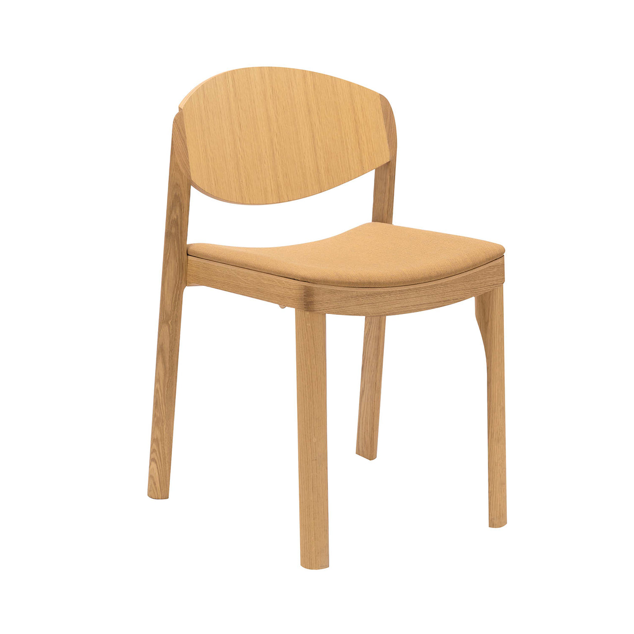Mauro Stacking Chair: Upholstered + Oiled Oak