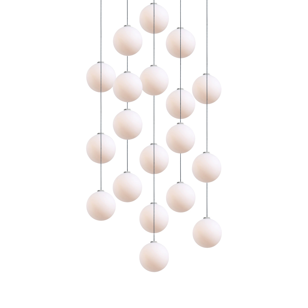 Glass 120. 19 Chandelier: Brushed Aluminum