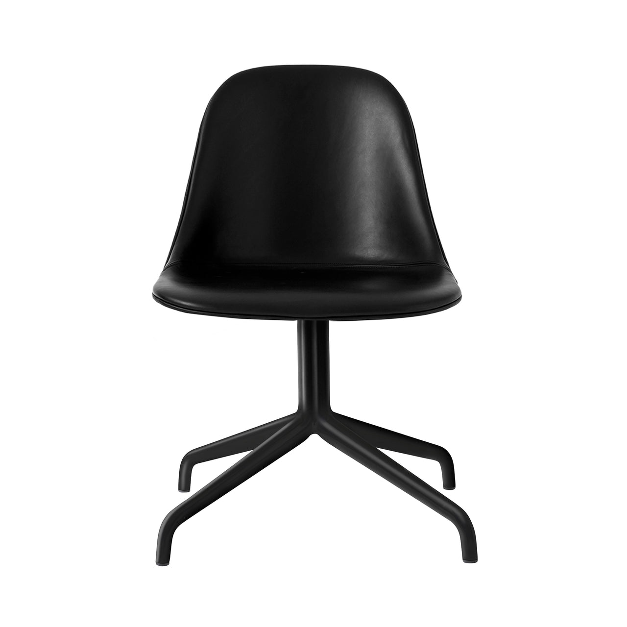 Harbour Side Dining Chair Star Base with Swivel: Upholstered + Black Aluminum