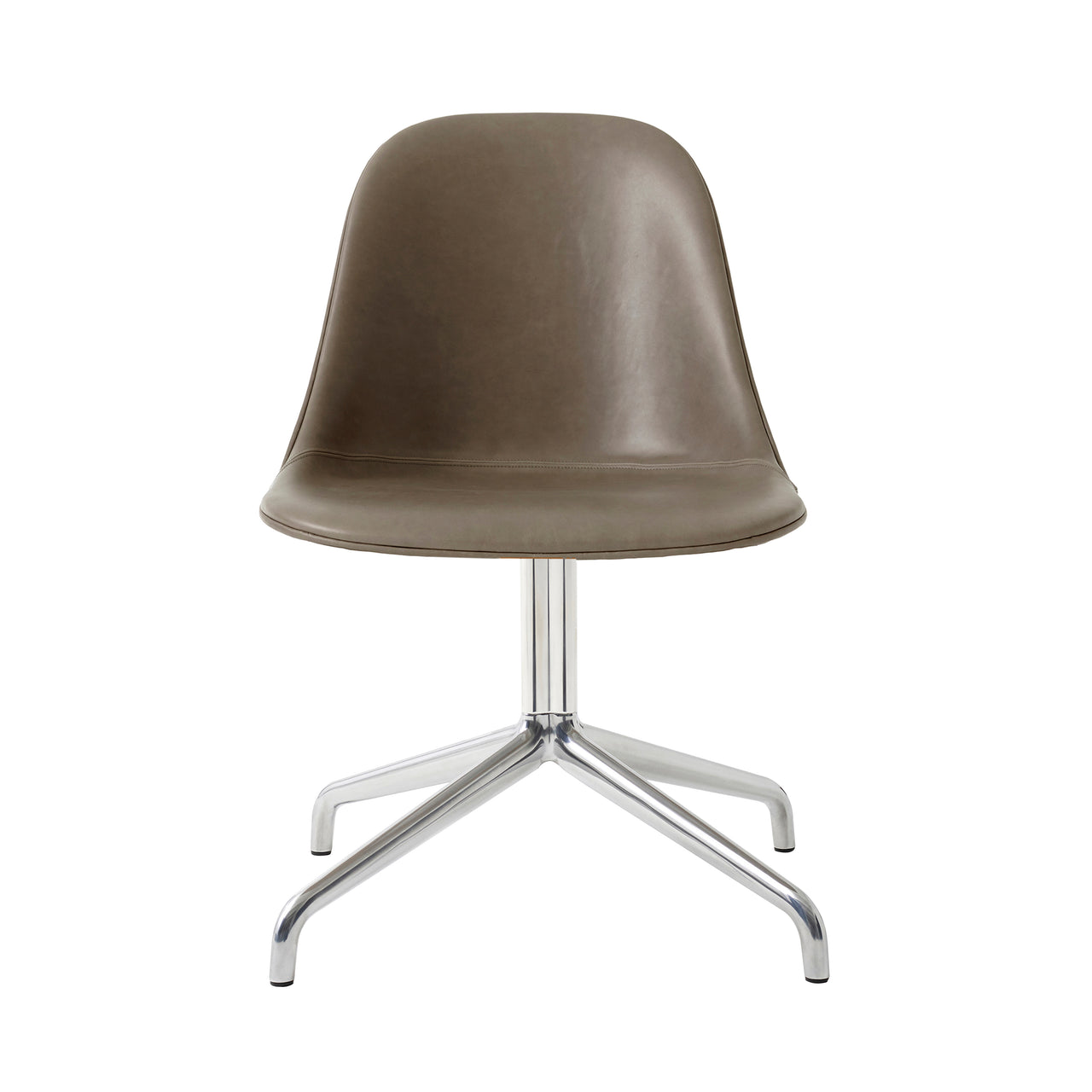 Harbour Side Dining Chair Star Base with Swivel: Upholstered + Polished Aluminum