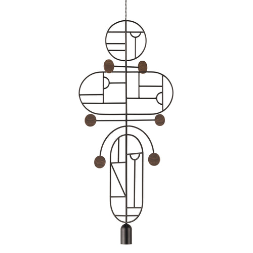 Wooden Dots Suspension Lamp: Oval + Circle with Stem + Circle + Horizontal + Vertical Oval + Graphite + 2 Stem + 1 Curled Stem + Graphite + Walnut