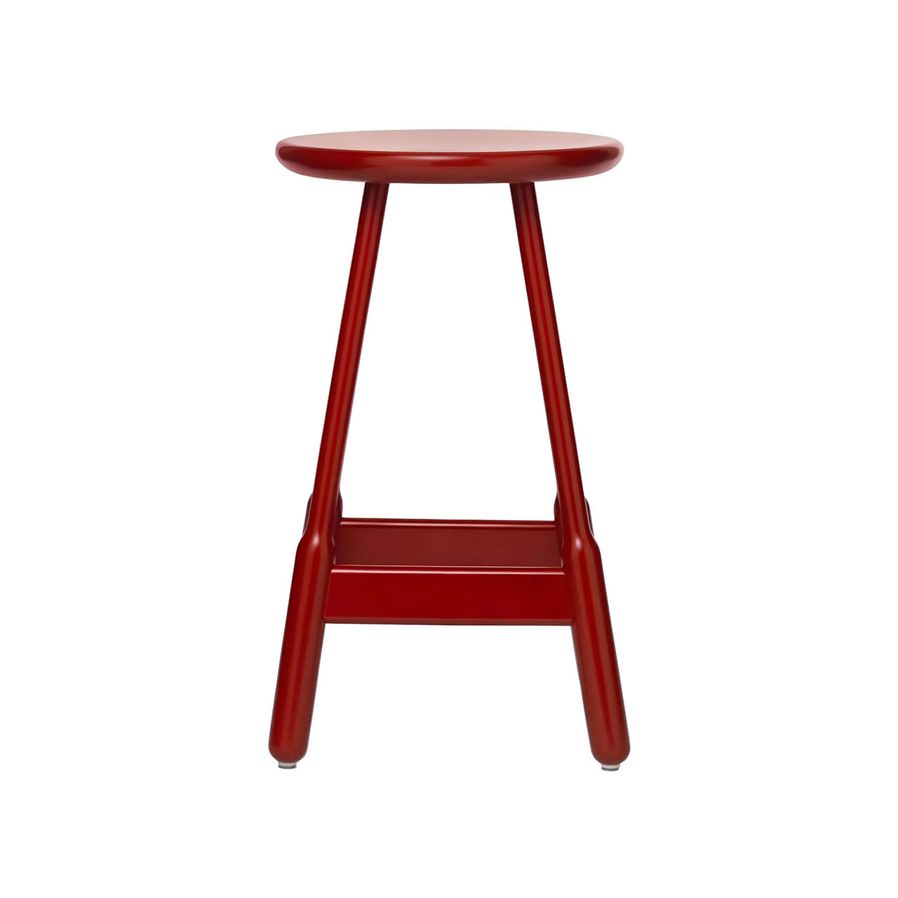 Albert Bar + Counter Stool: Counter + Red Lacquered Beech