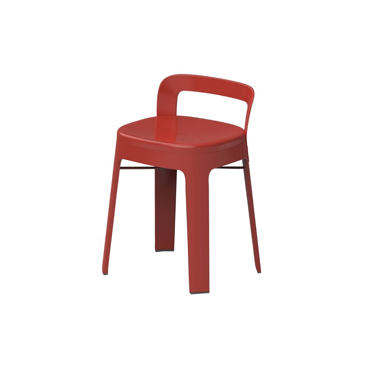 Ombra Stool with Backrest: Red