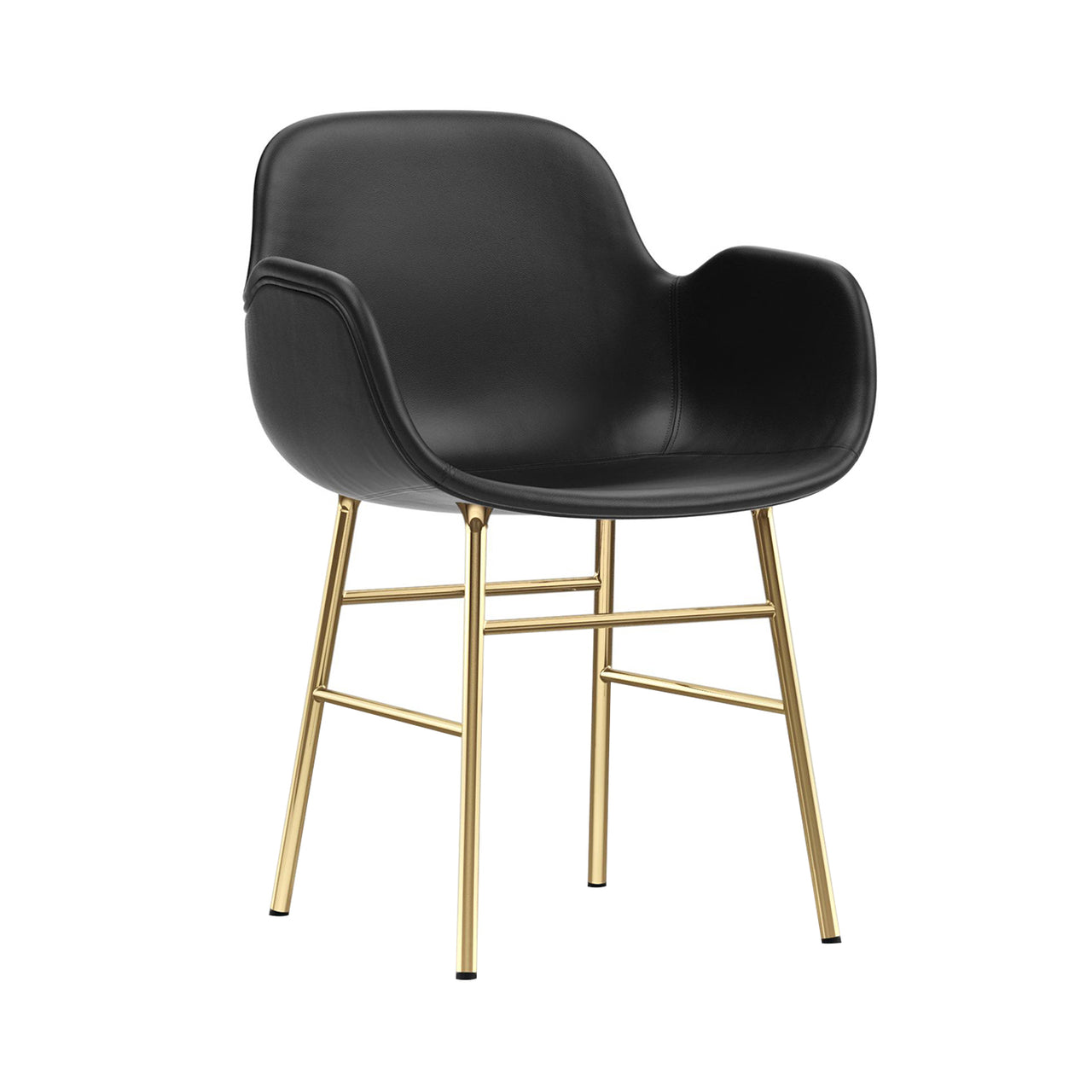 Form Armchair: Brass Base + Upholstered