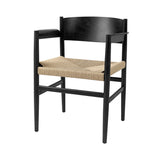 Nestor Chair: Black Stained Beech + With Armrest
