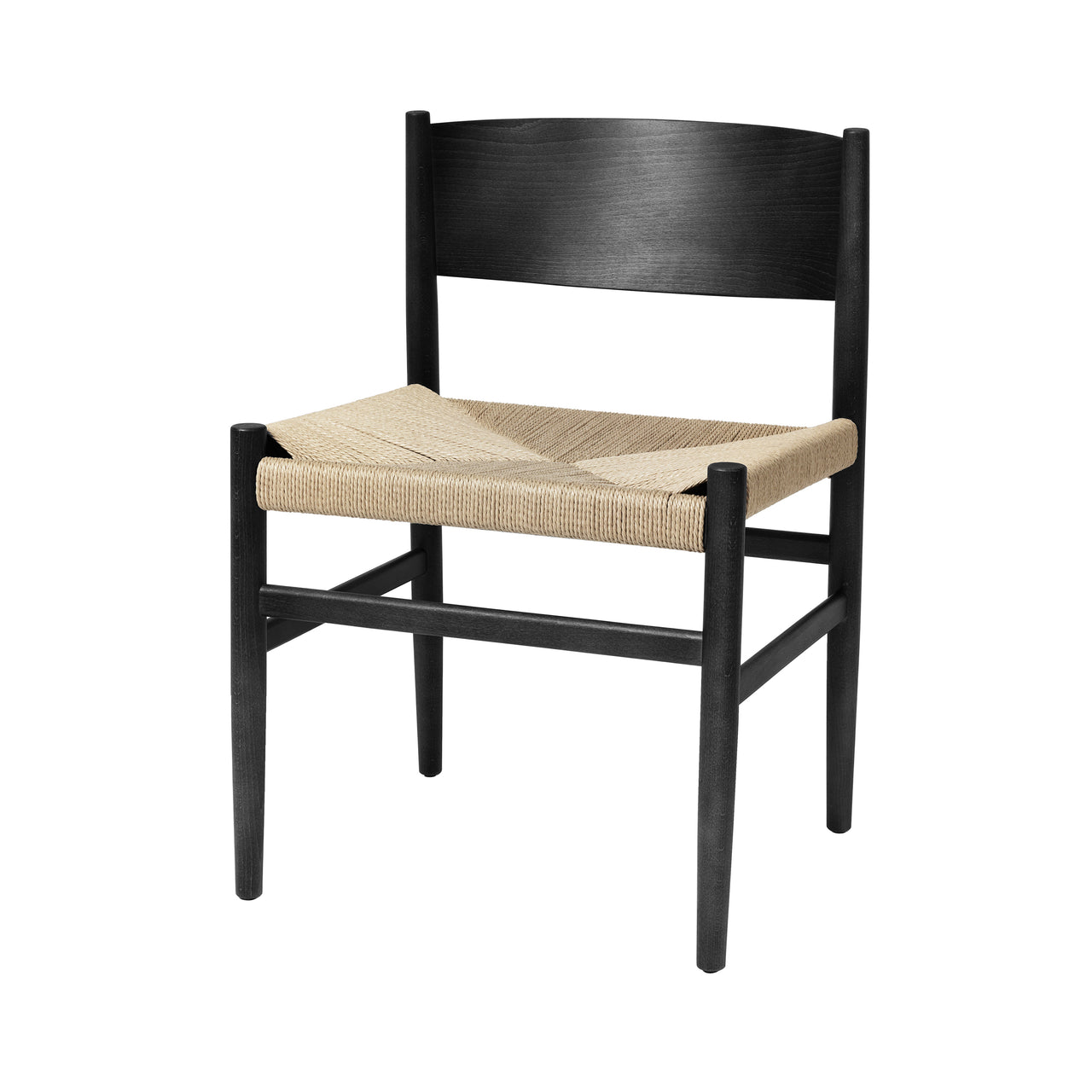 Nestor Chair: Black Stained Beech + Without Armrest