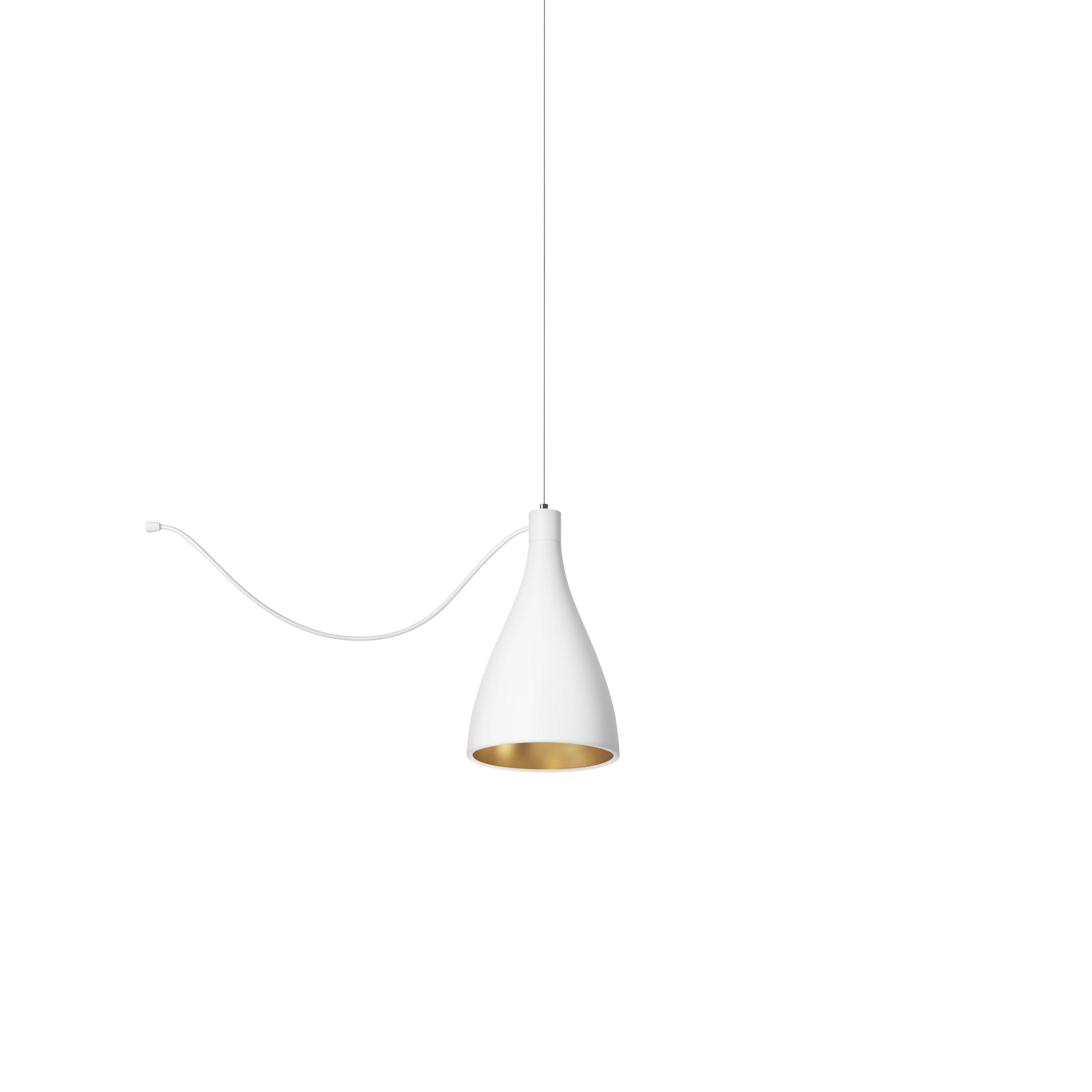 Swell String Indoor/Outdoor Pendant Light: Single Narrow + White