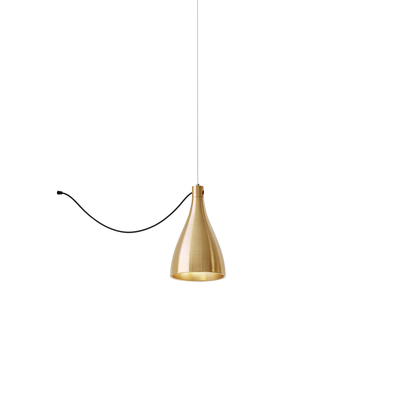 Swell String Indoor/Outdoor Pendant Light: Single Narrow + Brass
