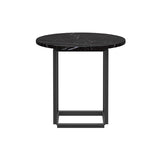 Florence Side Table: Black Marquina Marble + Black