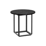 Florence Side Table: Black Marquina Marble + Black