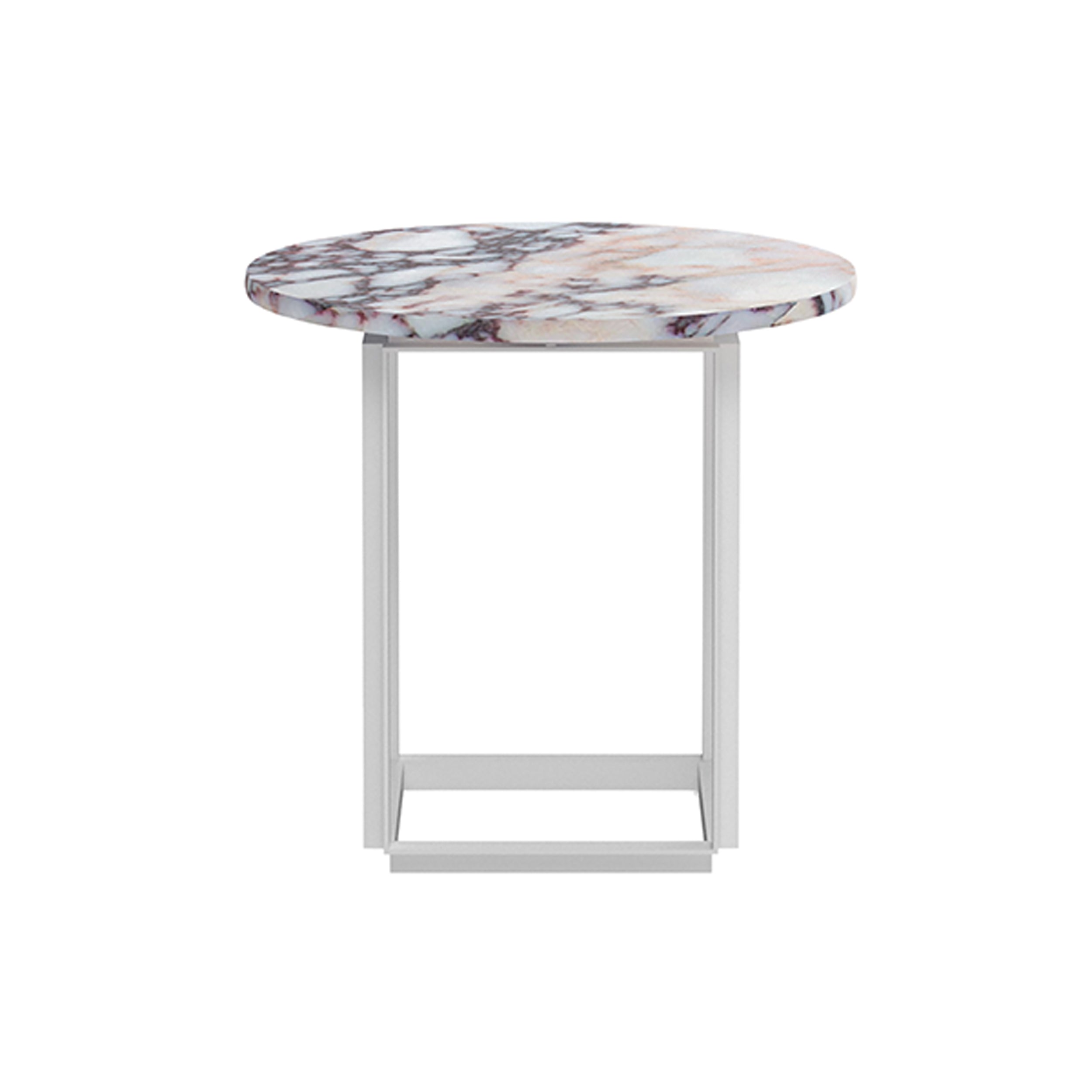 Florence Side Table: White Viola Marble + White