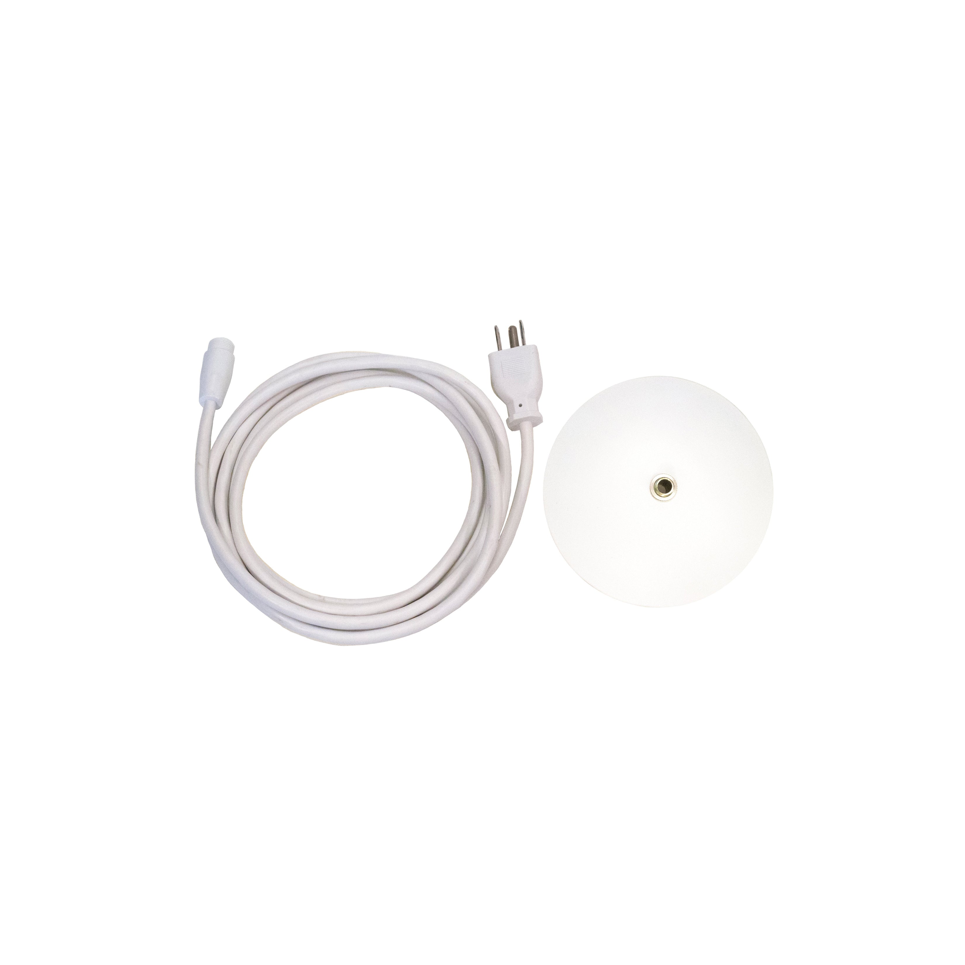 Swell String Indoor/Outdoor Pendant Light: Power Feed Cord + Canopy + White