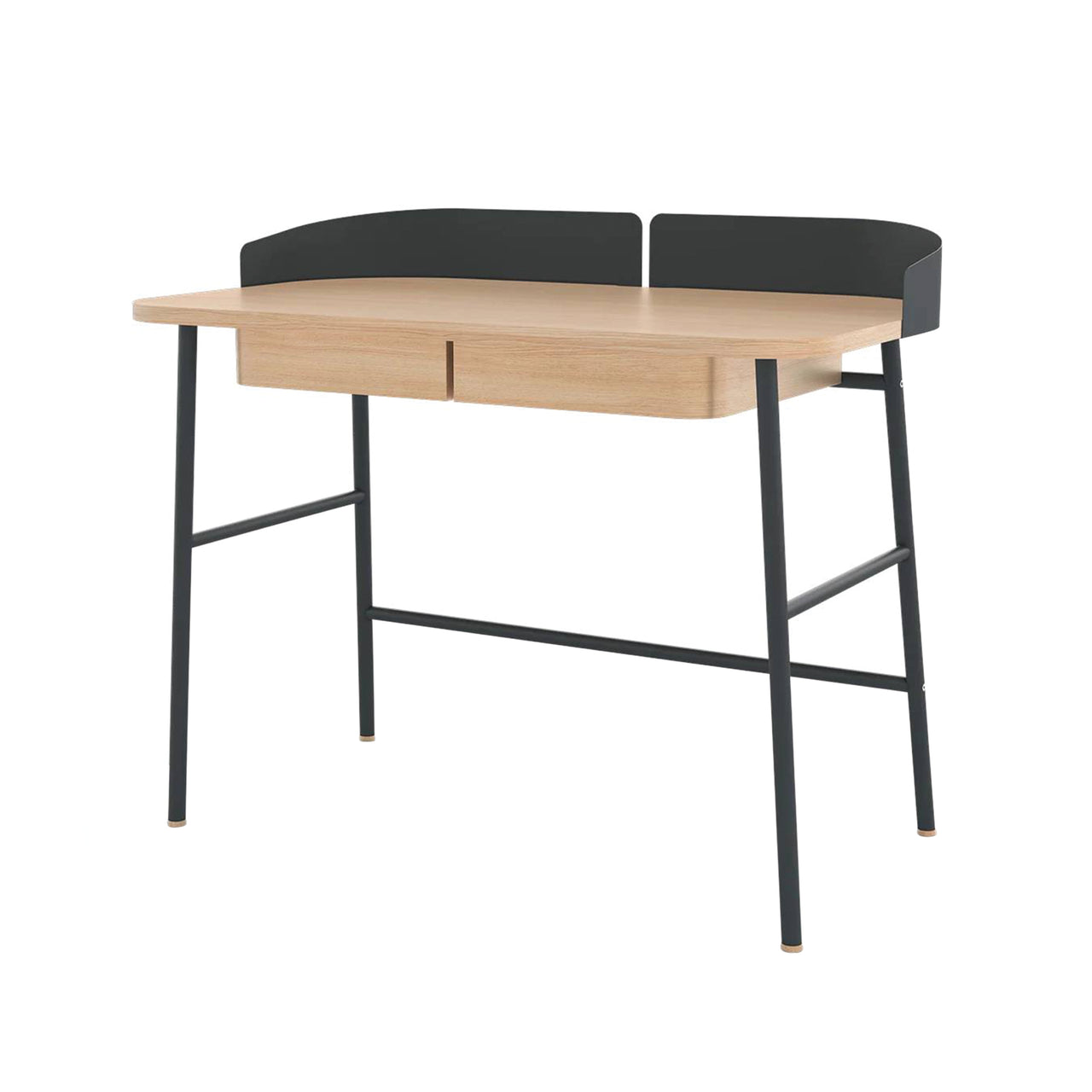 Victor Desk: Natural Oak + Slate Grey
