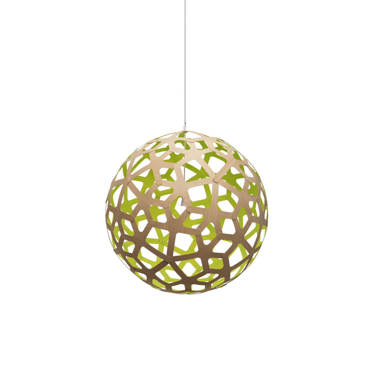 Coral Pendant Light: Large + Bamboo + Lime + White