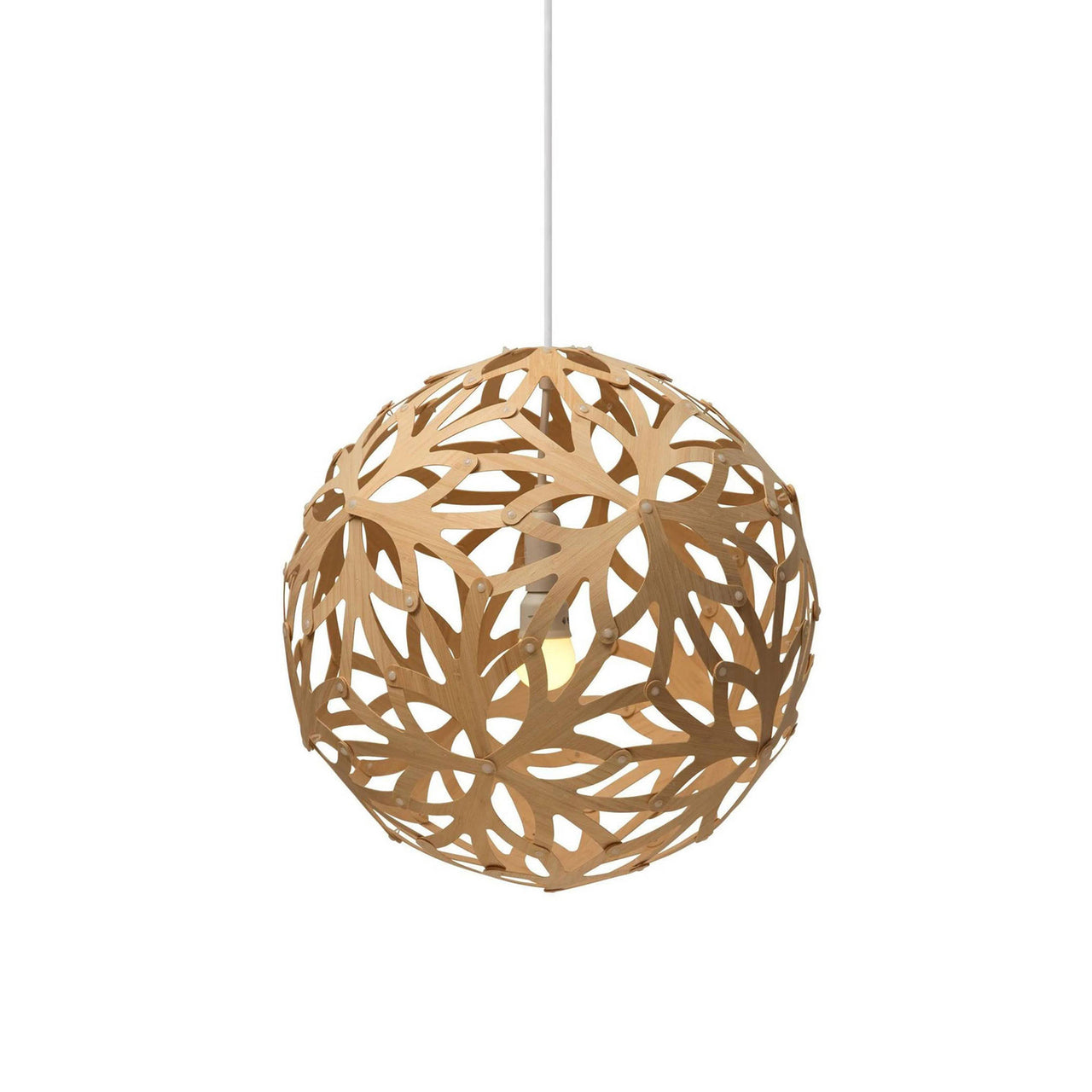 Floral Pendant Light: Large + Bamboo + White