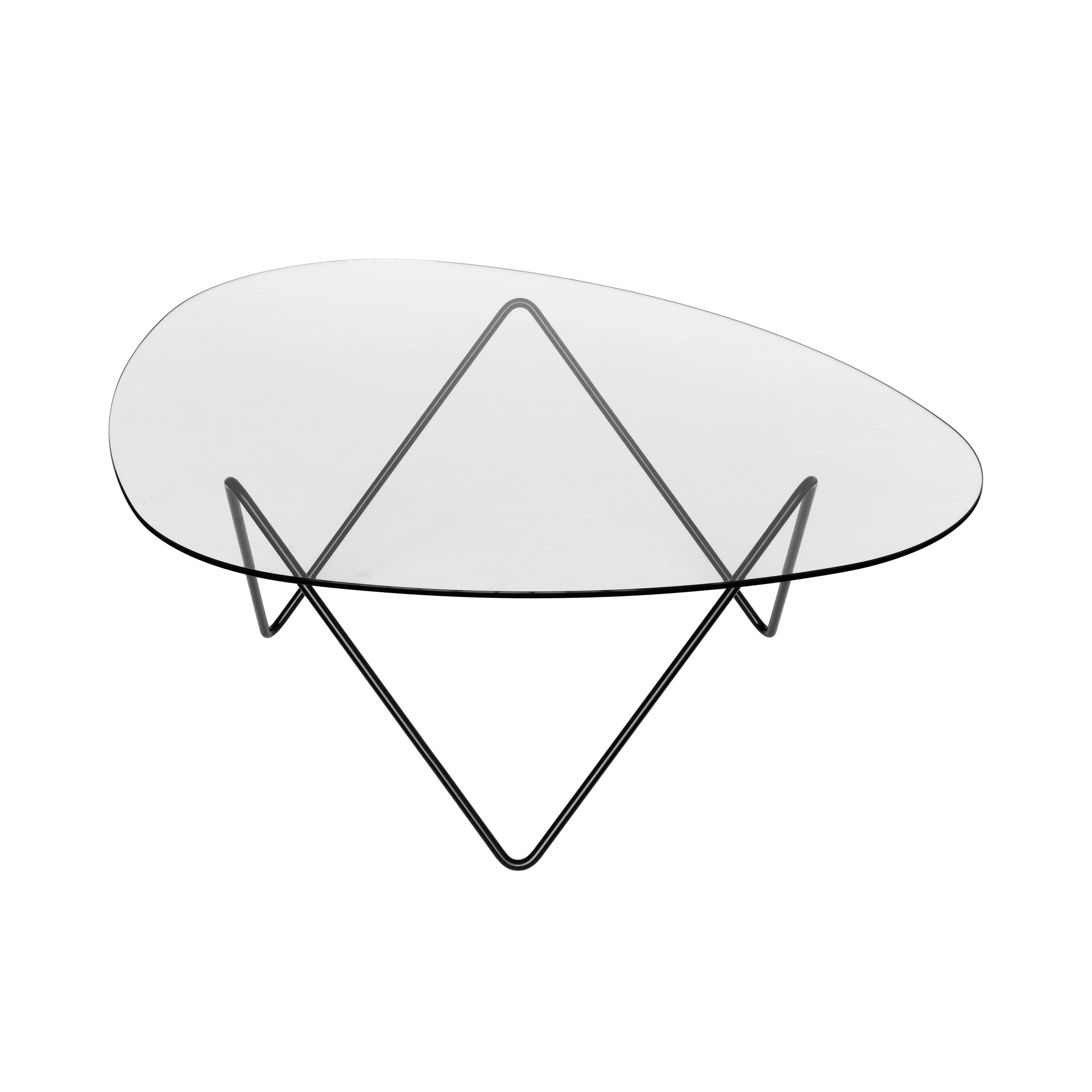 Pedrera Coffee Table: Transparent Glass + Black