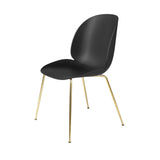 Beetle Dining Chair: Conic Base + Black + Brass Semi Matt