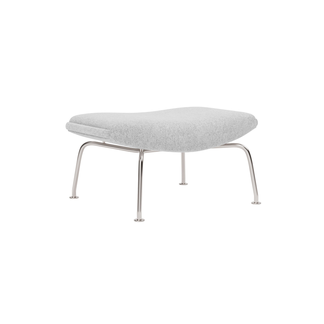 Wegner Ox Ottoman: Brushed Stainless Steel